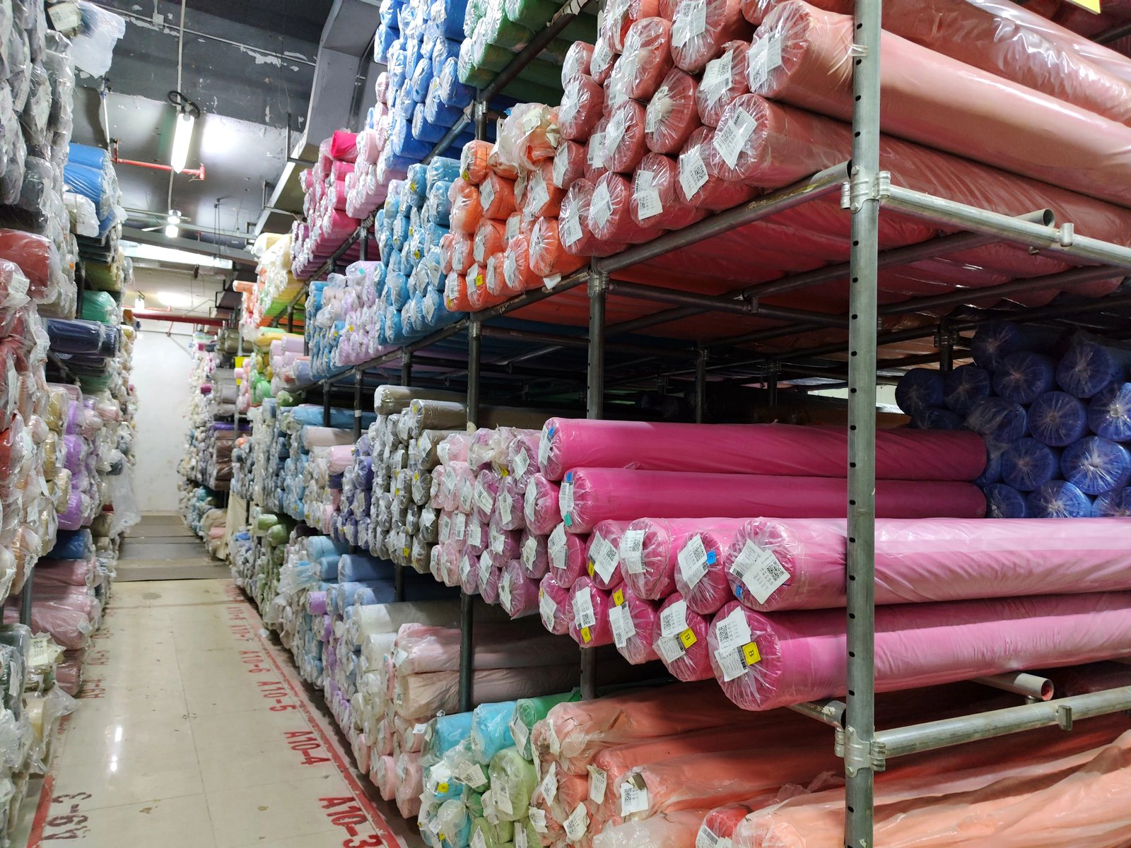 Fabric roll color stock wall