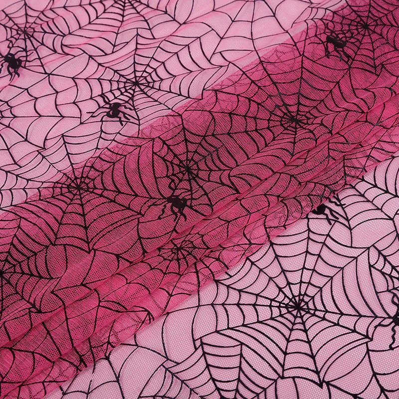 Printed spider web tulle closeup thumbnail