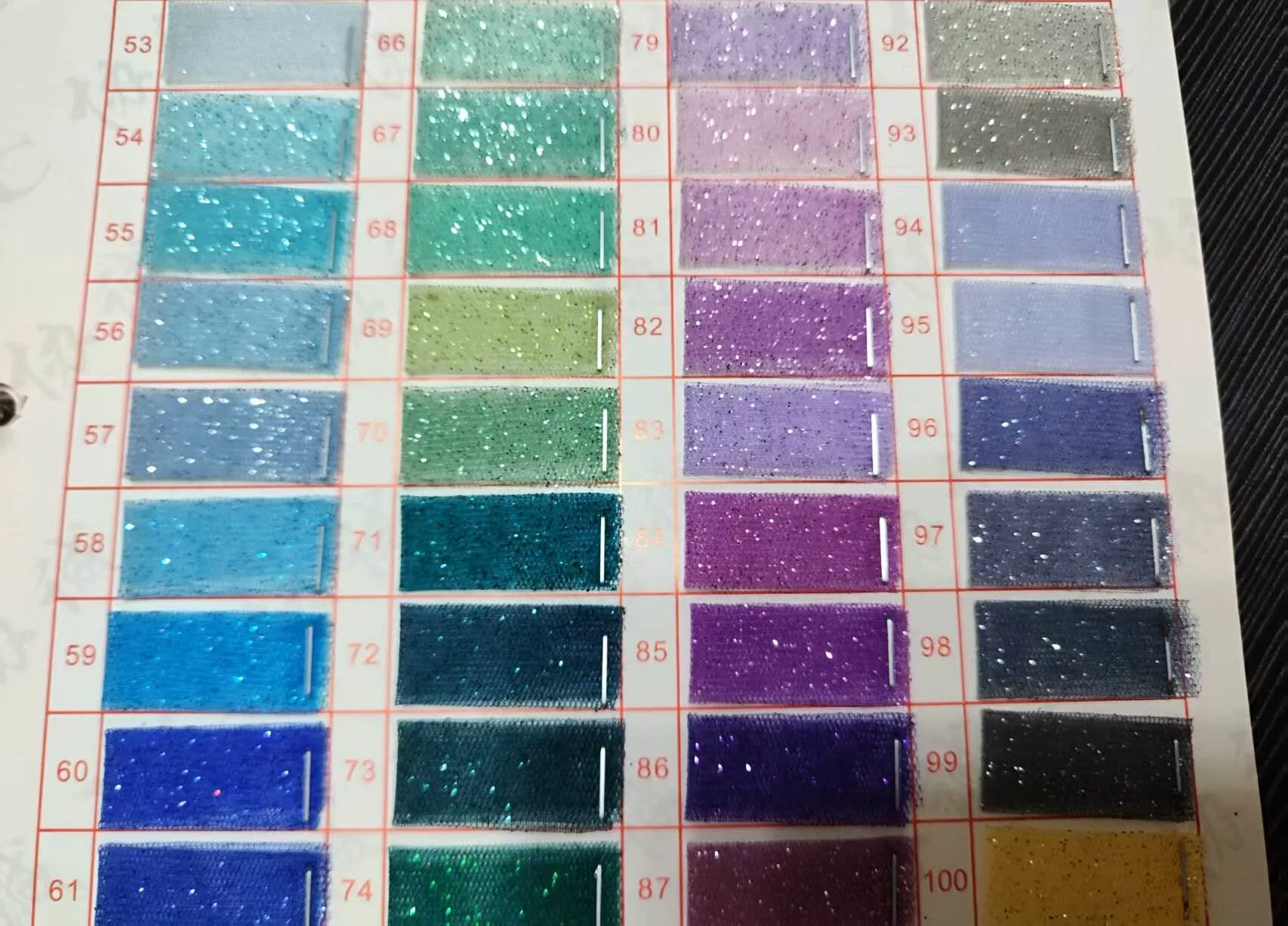 SGT001 glitter mesh tulle color card 4