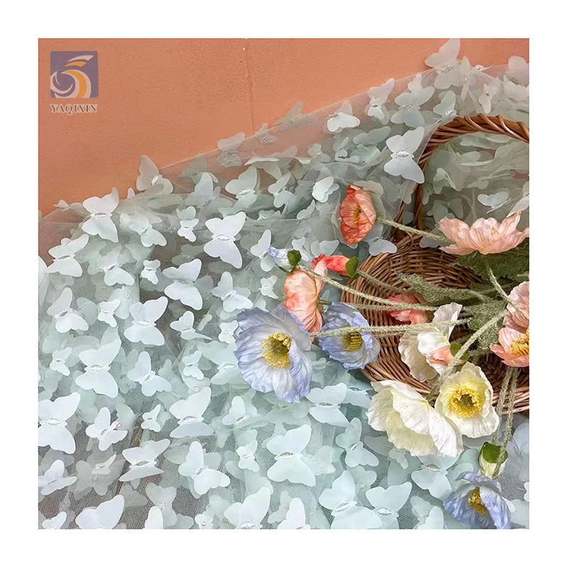 TDS004 knitted mesh tulle butterfly closeup