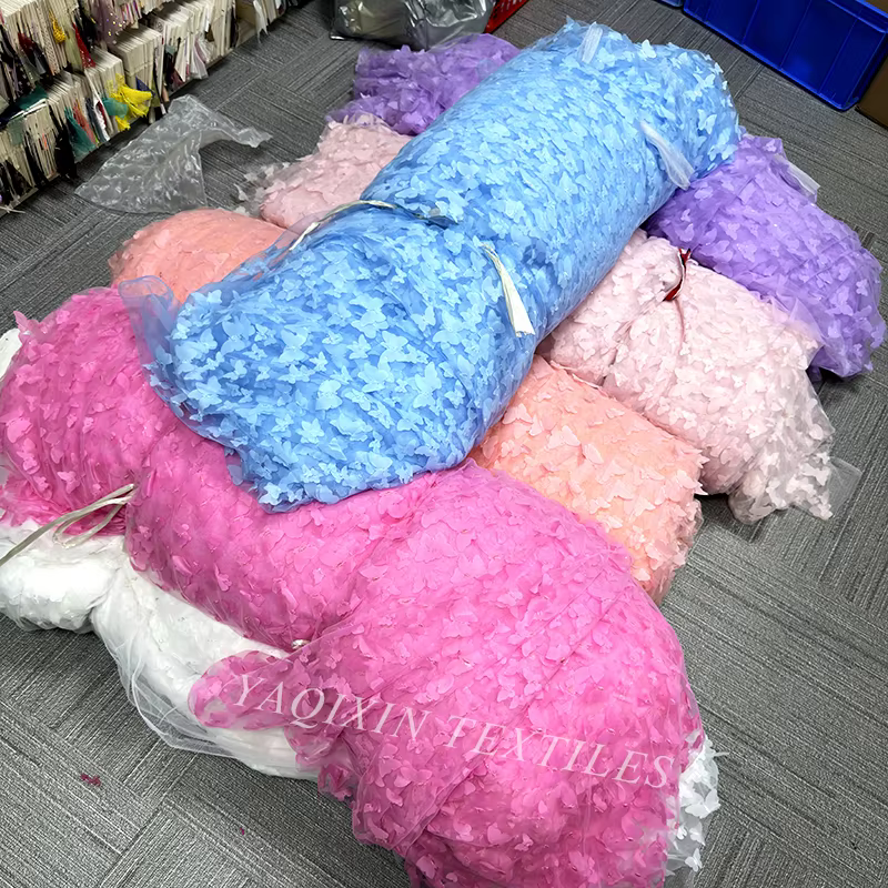 TDS004 hot-selling 3D butterfly tulle apparel reference