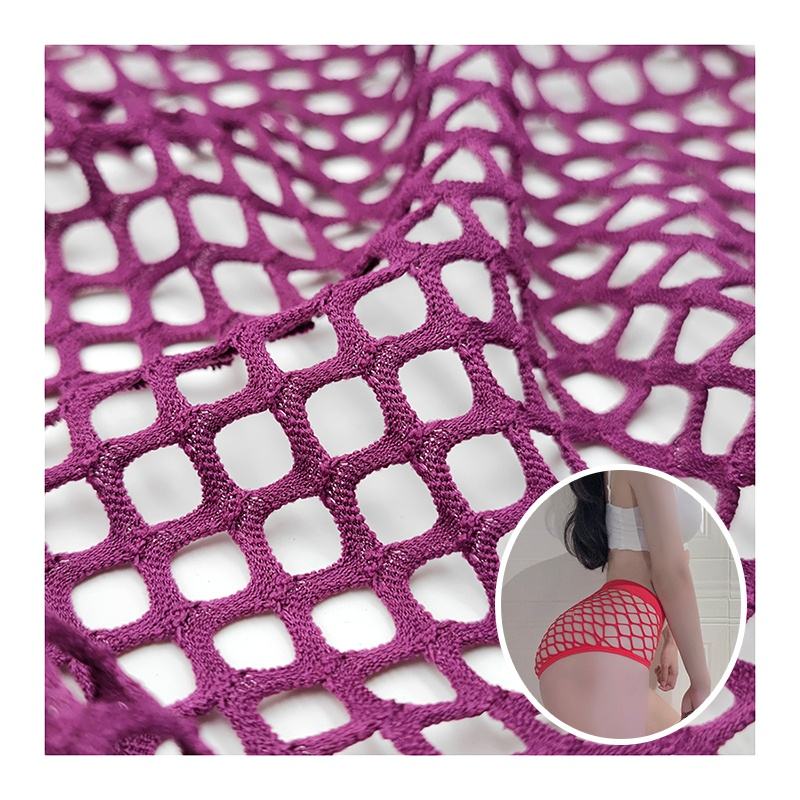 YDM008 purple fishnet mesh swimwear reference