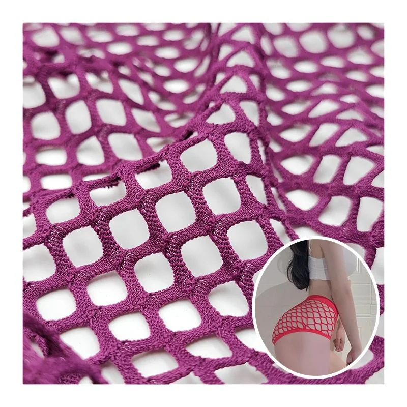 YDM008 purple fishnet mesh swimwear reference