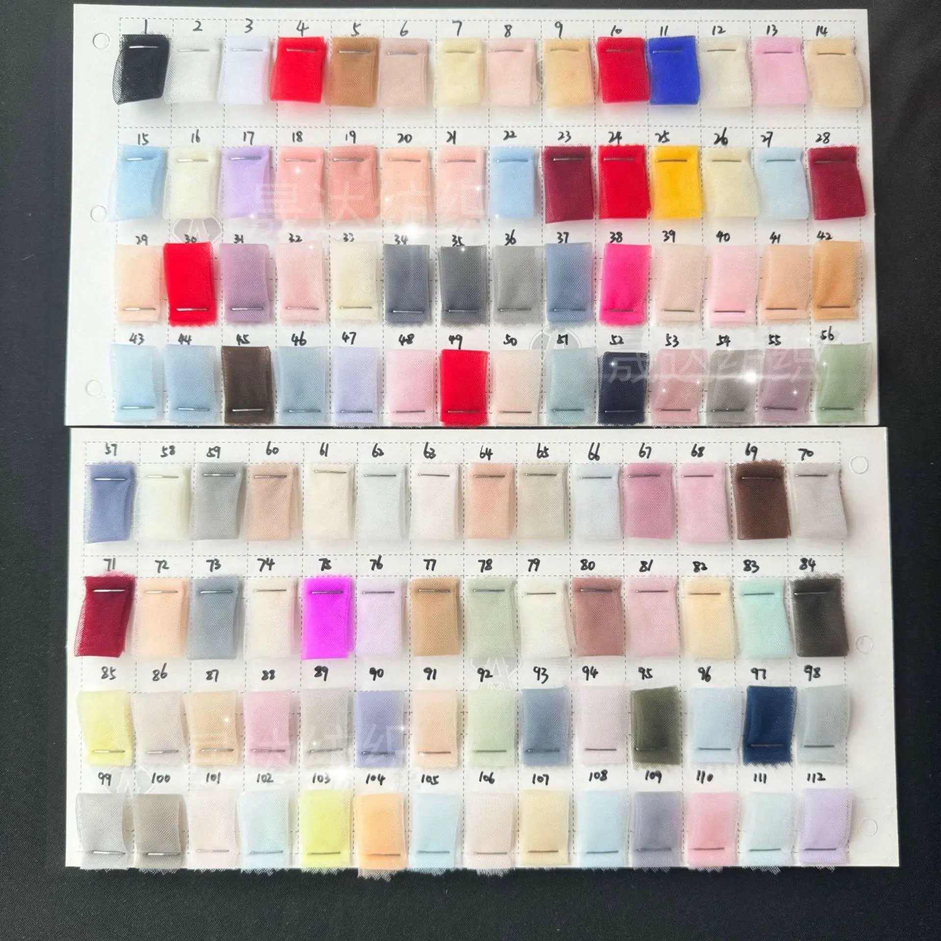 YX1046 nylon tulle color card 1 to 112