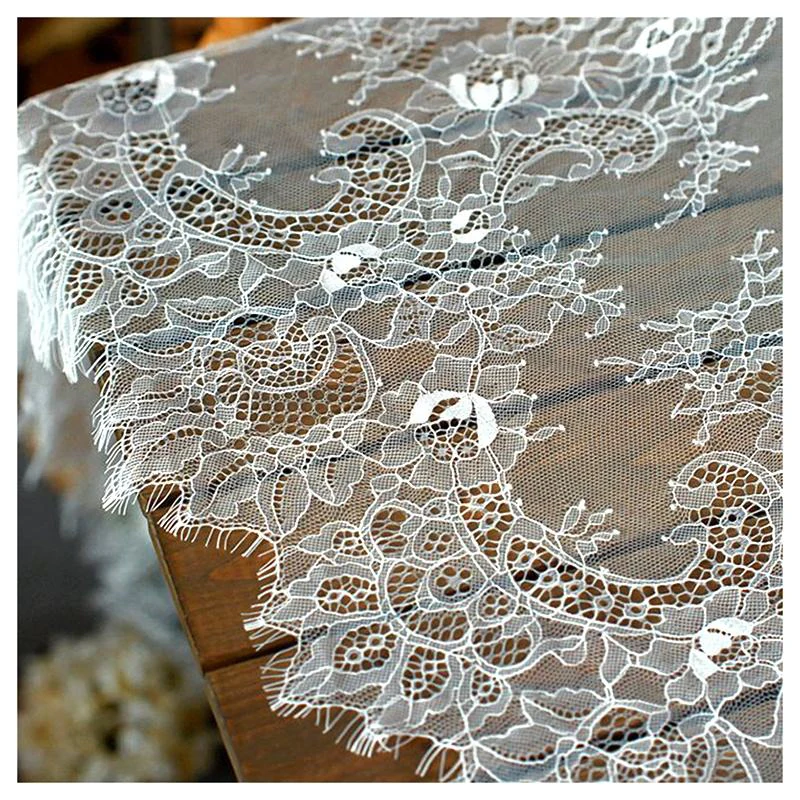 YX1217-32 hot sale white French eyelash lace fabric