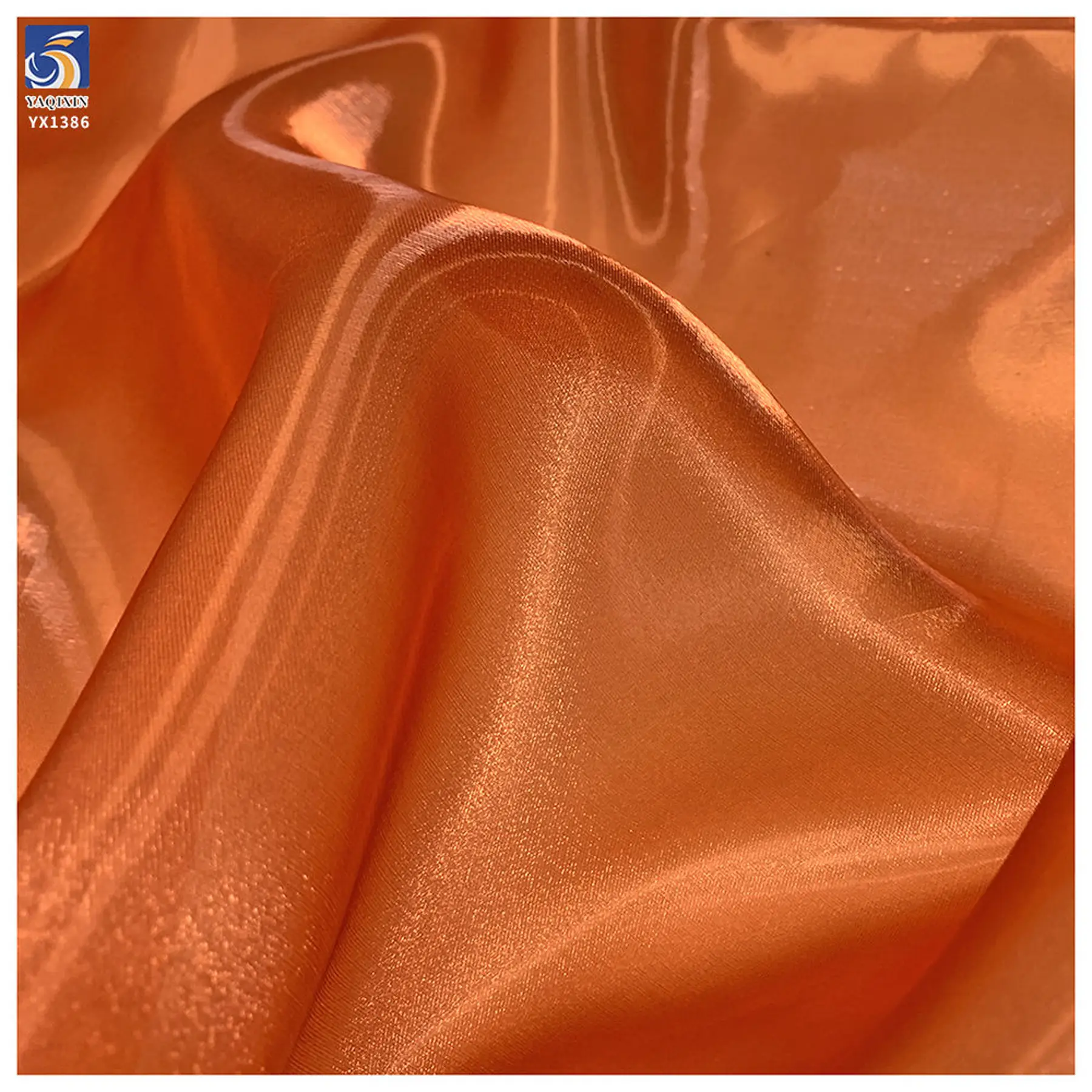 YX1386-1 liquid organza fabric fold detail