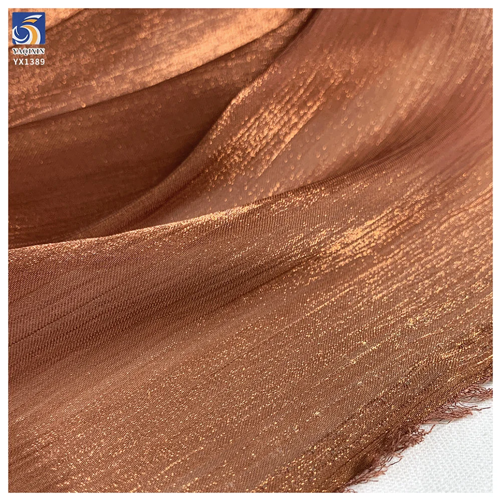 YX1389 iridescent crepe organza fabric surface texture