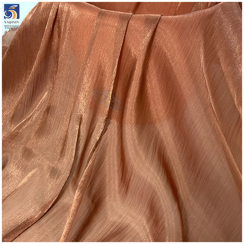 YX1389 multicolor crepe organza fabric close up