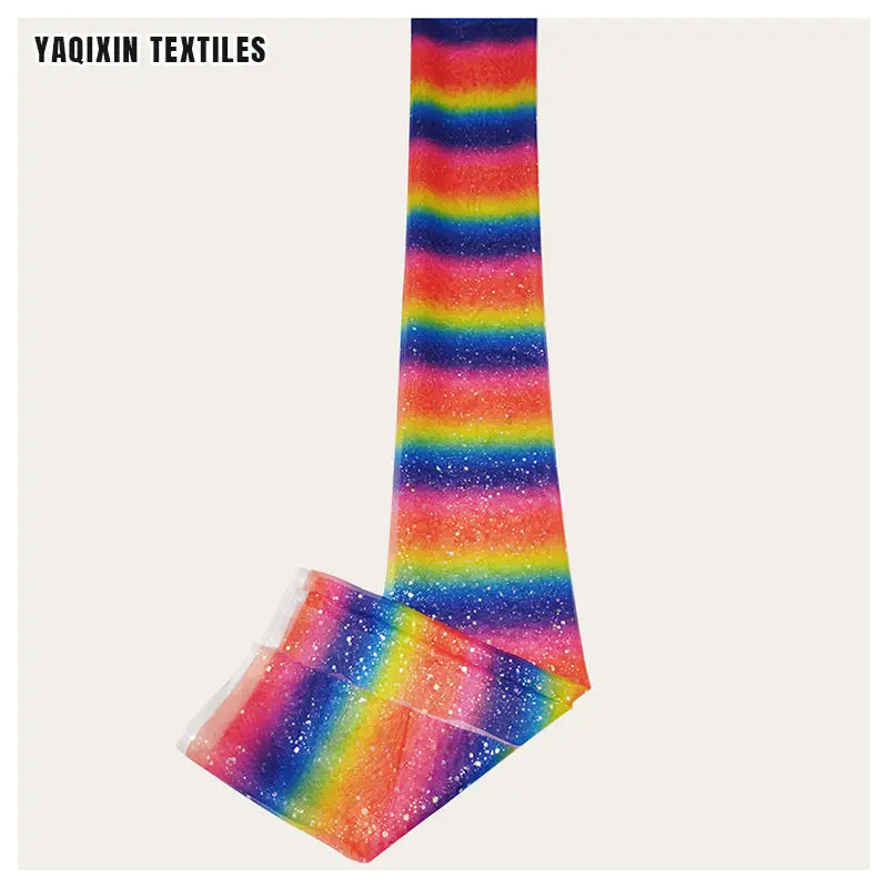 YX2178 rainbow silver dot tulle color card 3