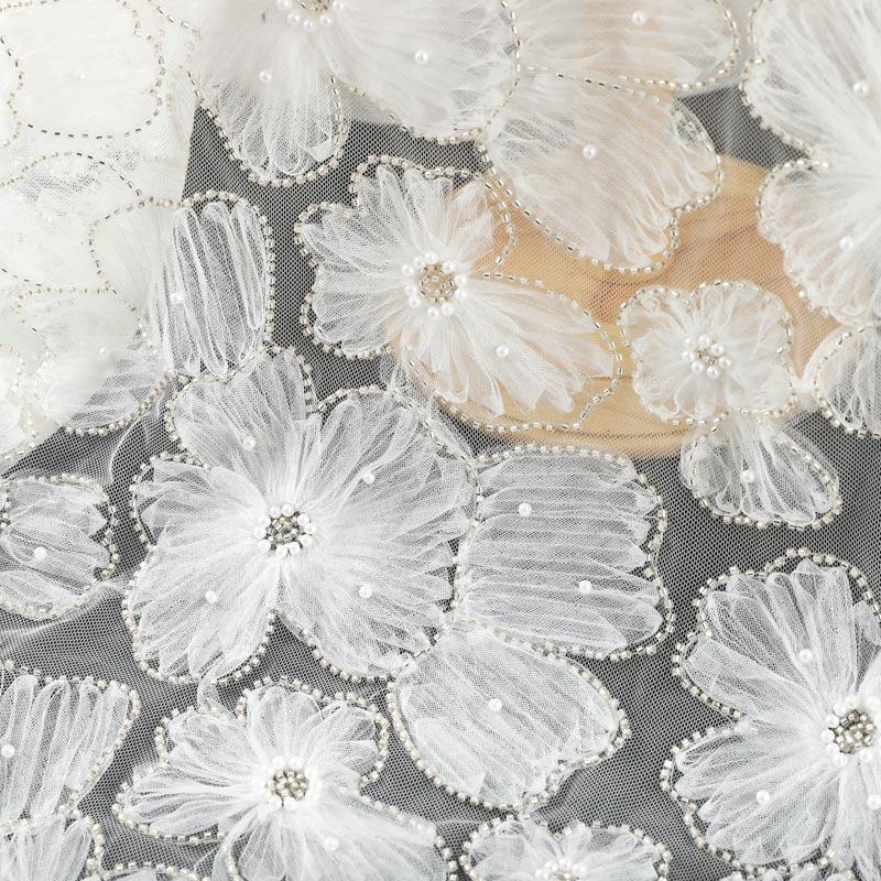 YX2284 3D embroidered flower tulle detail