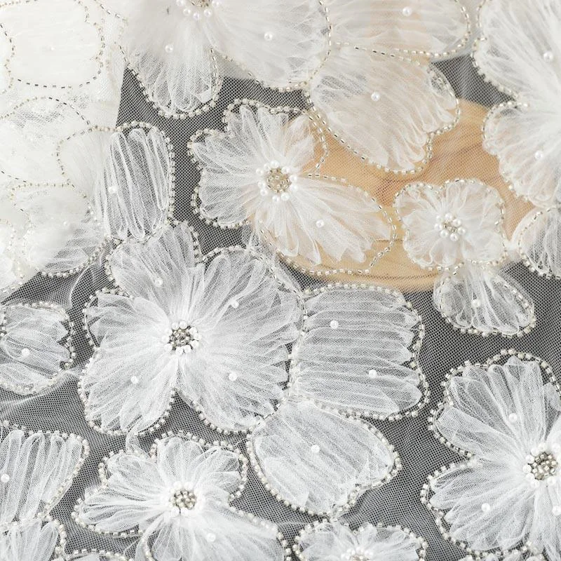YX2284 3D embroidered flower tulle detail