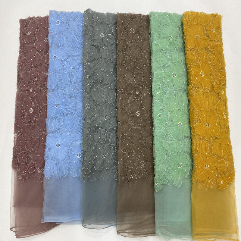 YX2284 pearl sequin embroidery tulle SKU reference