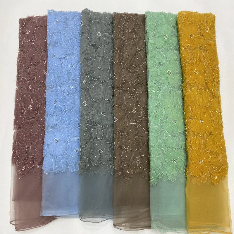 YX2284 pearl sequin embroidery tulle SKU reference