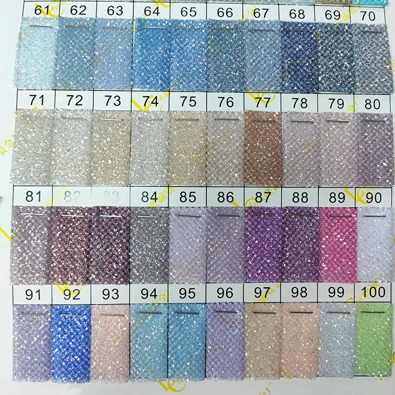 YX2322 silver big shiny glitter tulle color card page 2