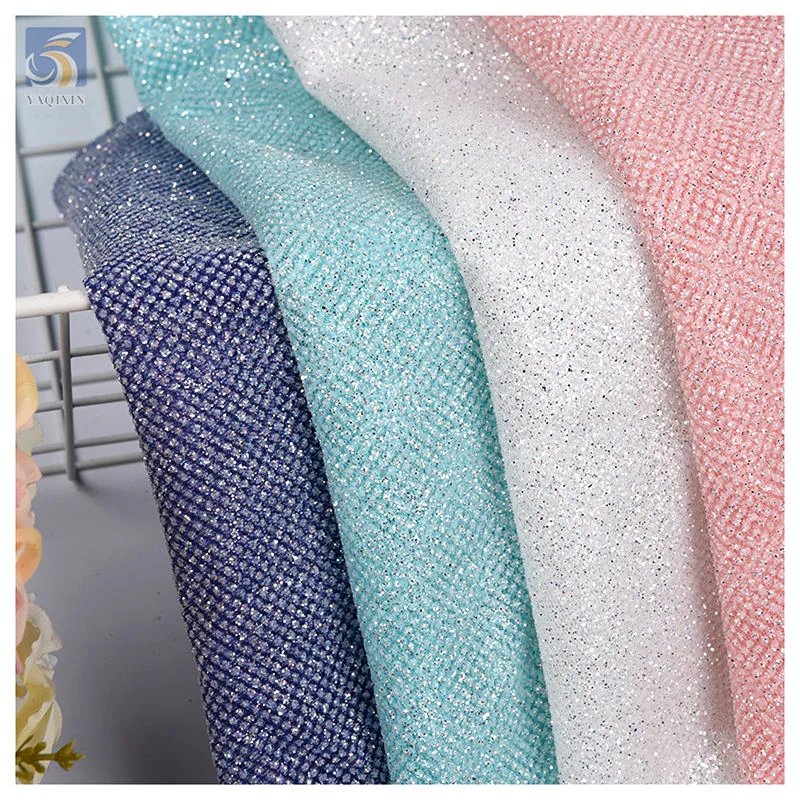 YX2322 silver big shiny glitter tulle drape