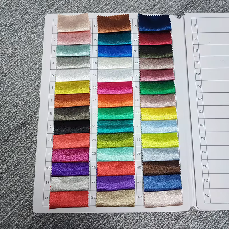 YX36-02 shiny stretch satin color card