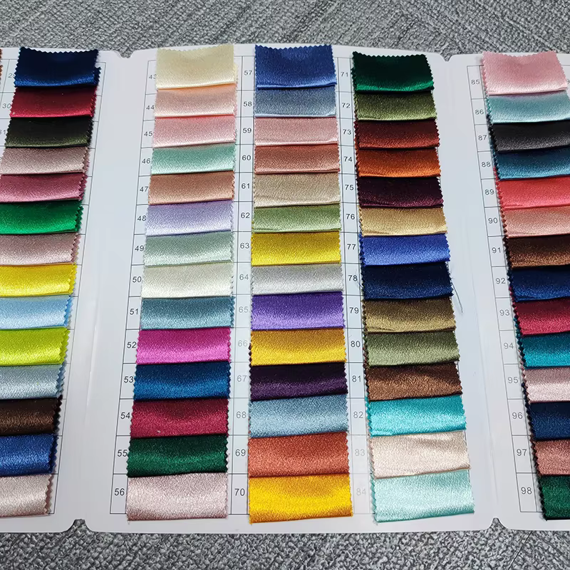YX36-03 shiny stretch satin color card