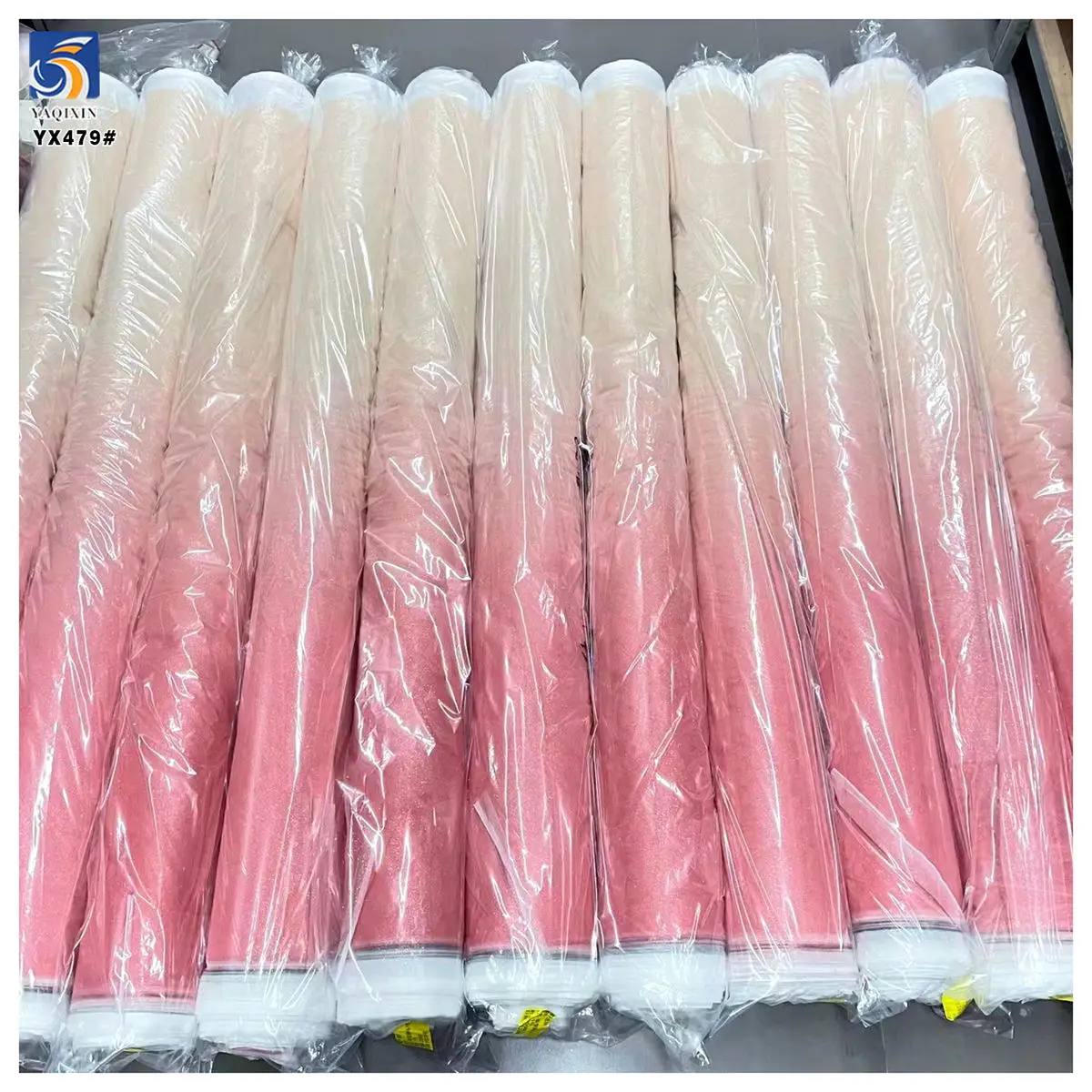 YX479 rainbow ombre glitter tulle packaged rolls