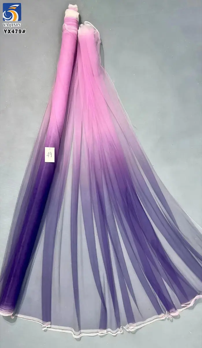 Rainbow ombre glitter tulle close-up