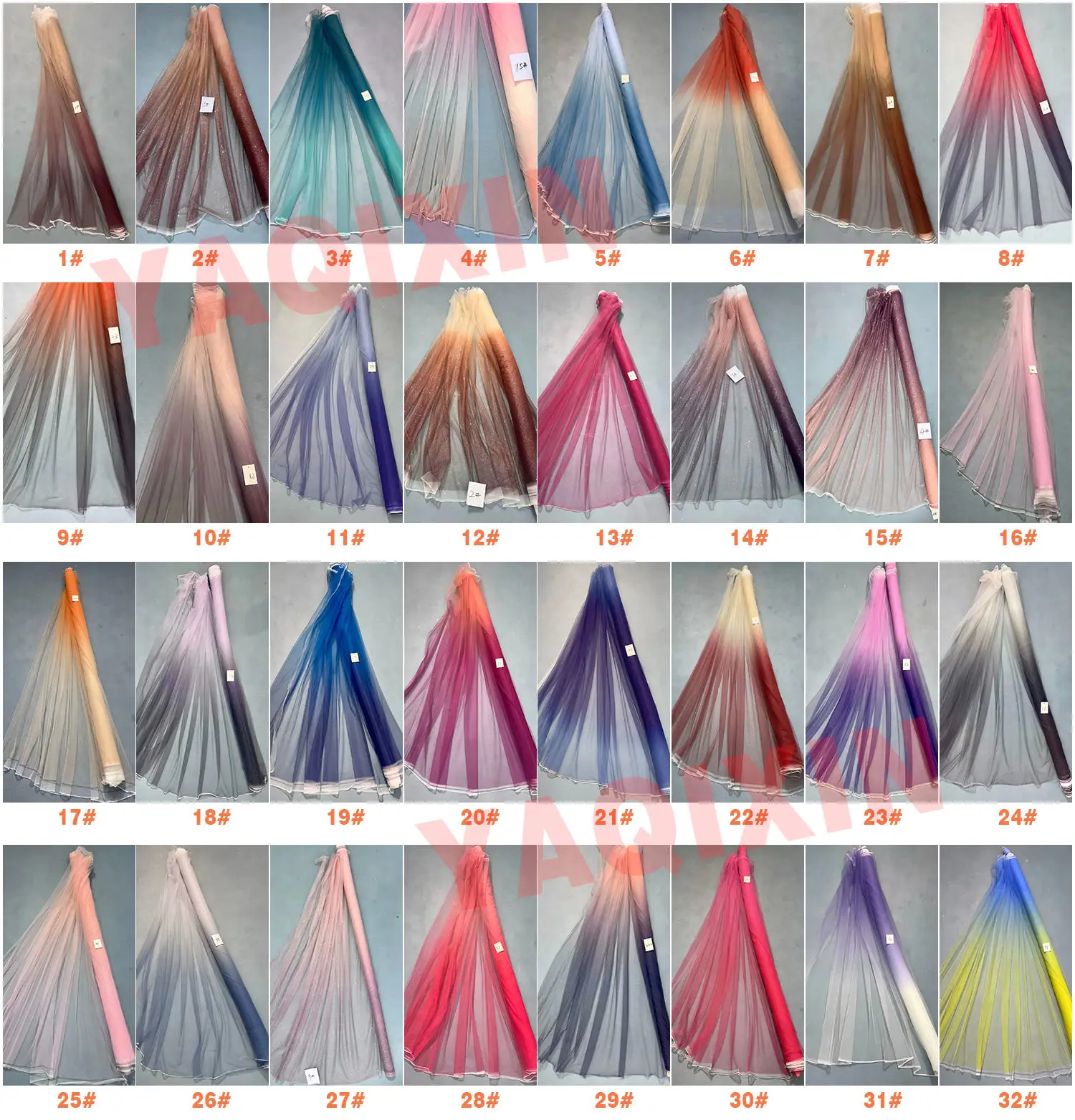 YX479 rainbow tulle color card page 1