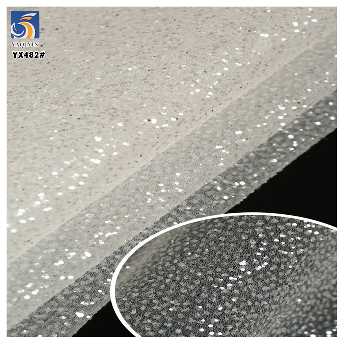 YX482 sparkle dust glitter mesh closeup