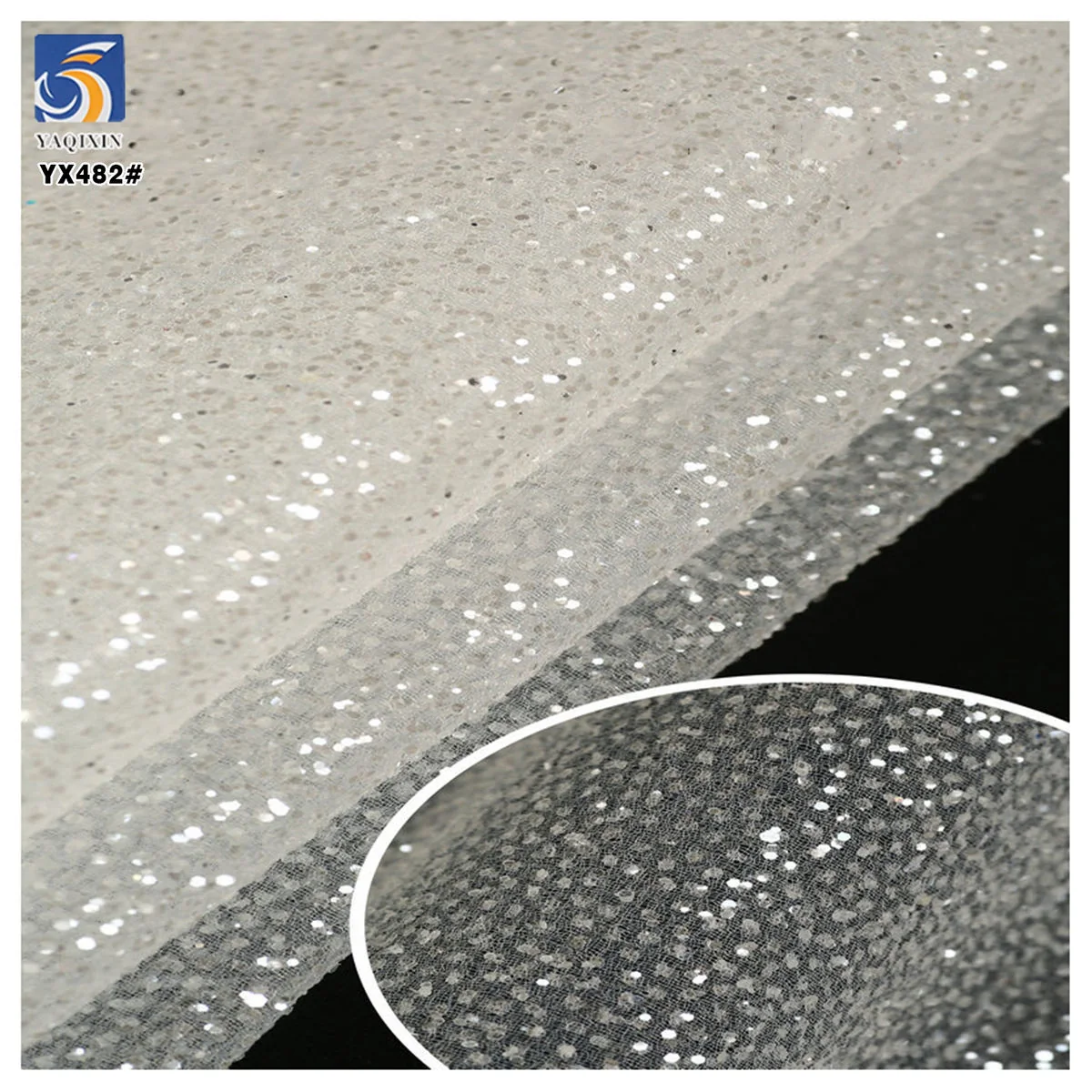 YX482 sparkle dust glitter mesh closeup
