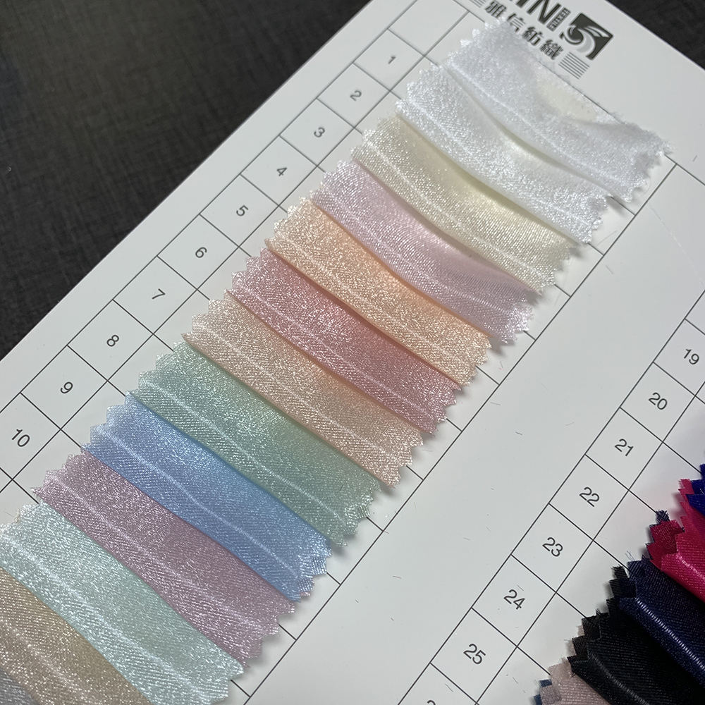 YX581-2 liquid organza fabric multicolor wholesale color card