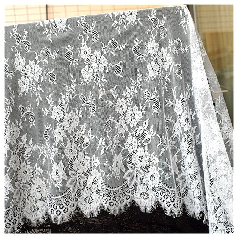YX6042-2 chantilly eyelash lace fabric