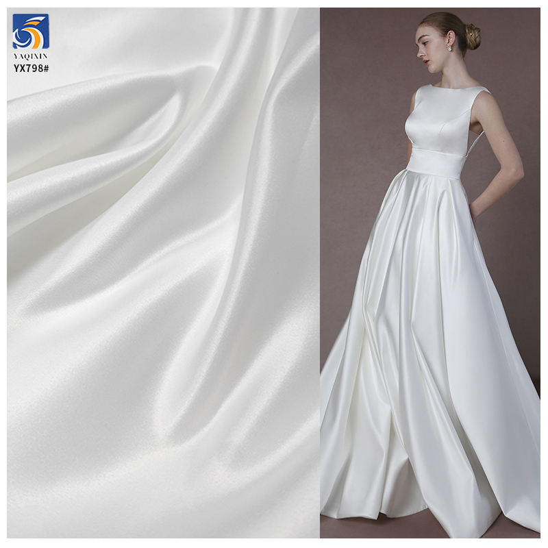 YX693-2 white matte satin fabric wholesale for dress sourcing