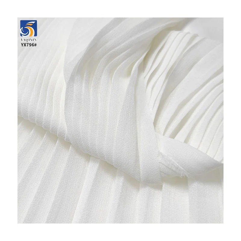 YX796 pleated chiffon fabric texture detail