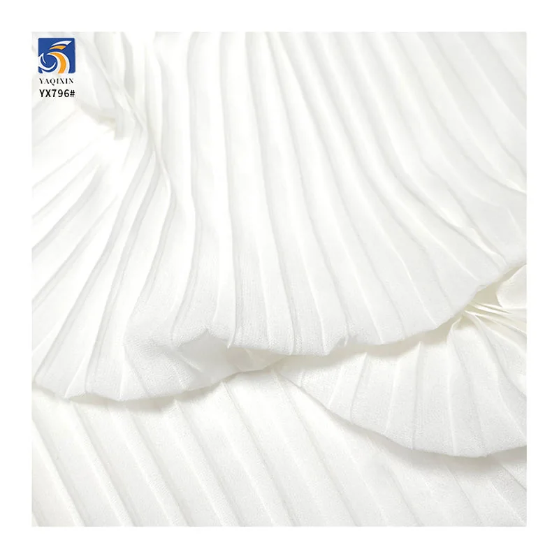 YX796 pleated chiffon fabric texture detail