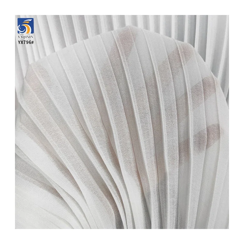 YX796 pleated chiffon fabric texture detail
