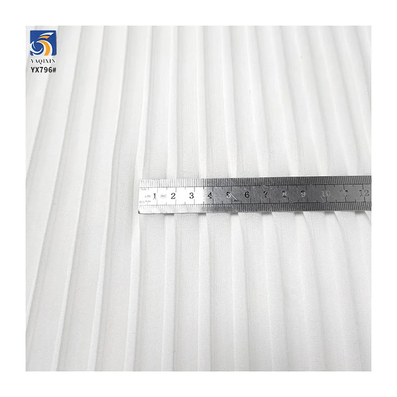 YX796 pleated chiffon fabric texture detail