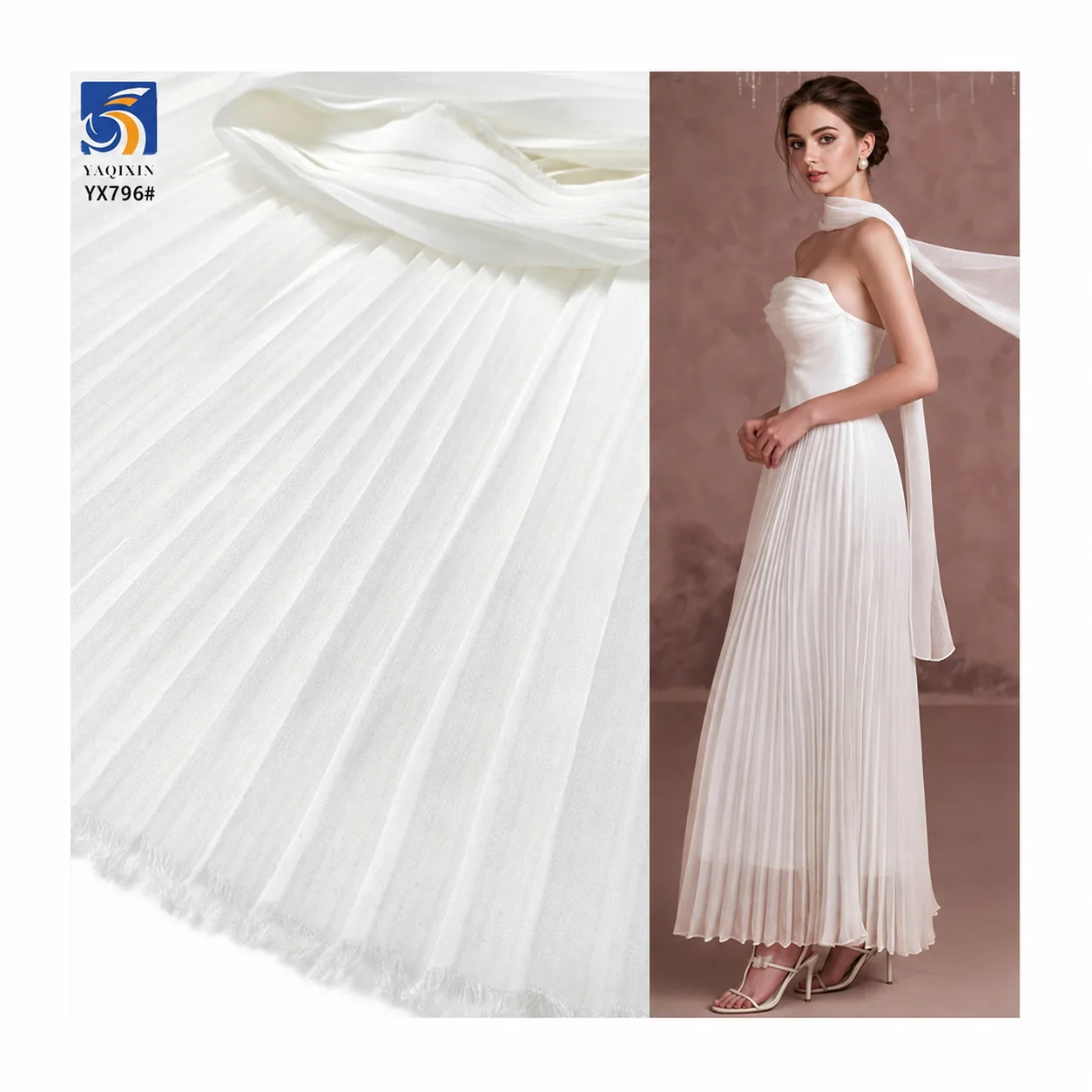 YX796 accordion pleated chiffon fabric
