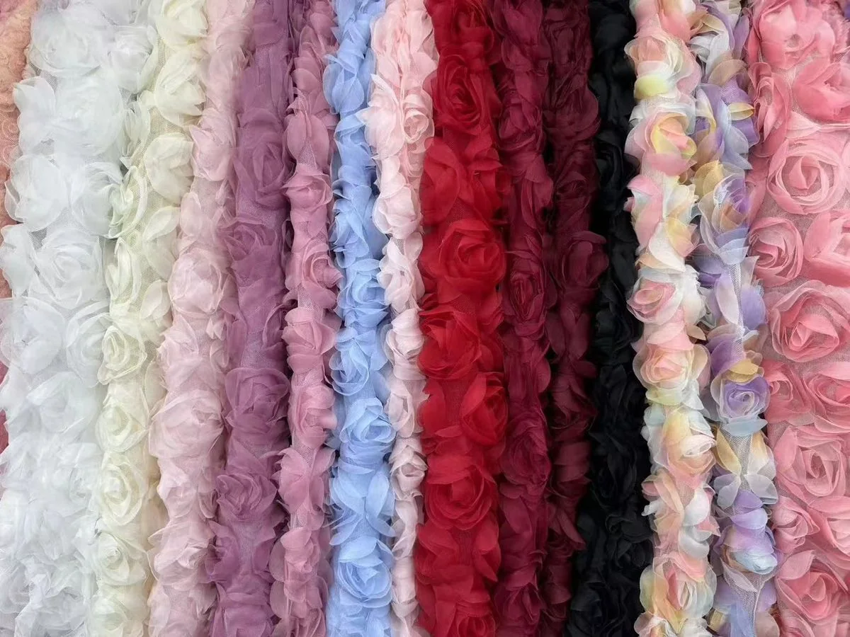 YX807 embroidered flower mesh tulle surface