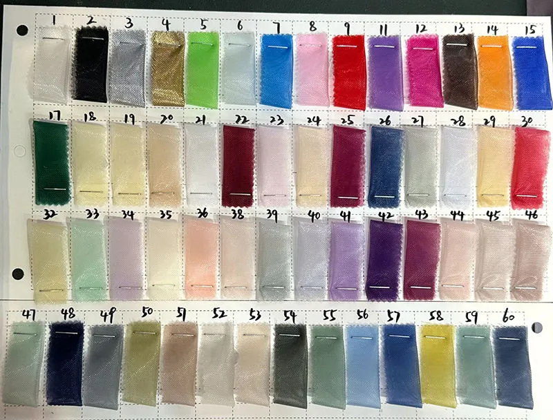 YX872 nylon hard mesh tulle color card