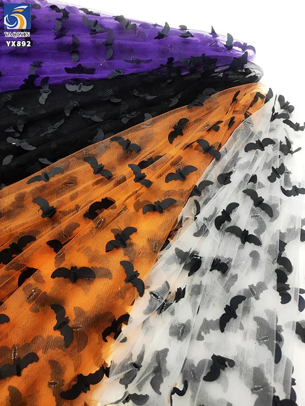 Orange black bat holiday tulle thumbnail
