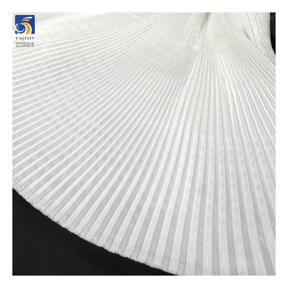 YX936 white pleated satin detail thumbnail