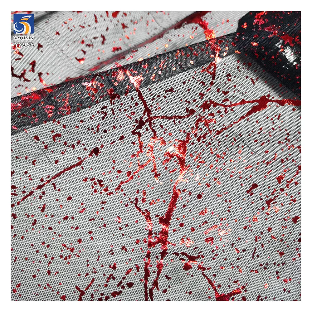 Black blood splatter foil tulle thumbnail