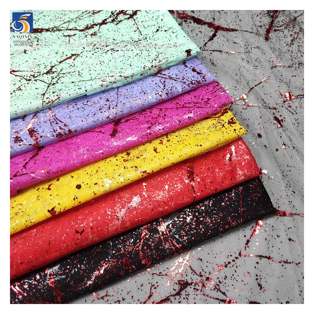 YX956-1 blood splatter foil print holiday tulle fabric