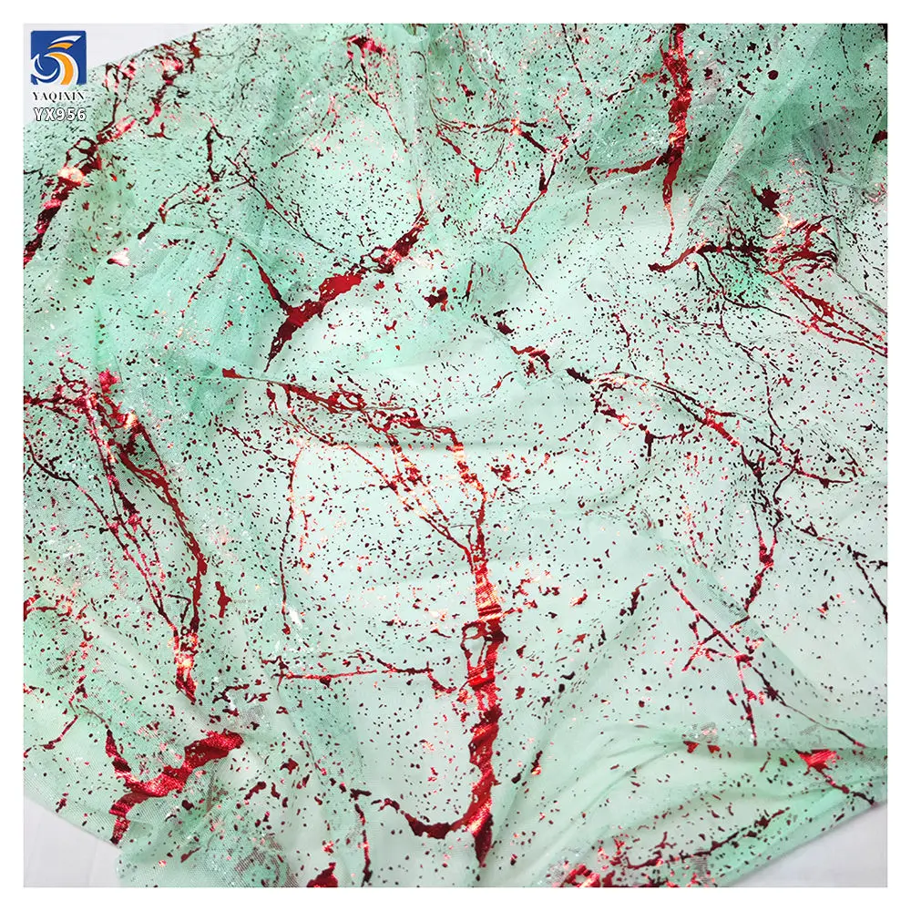 Mint blood splatter foil tulle thumbnail