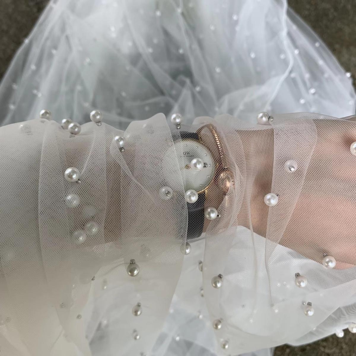 ZST001-2 pearls 3D lace texture thumbnail