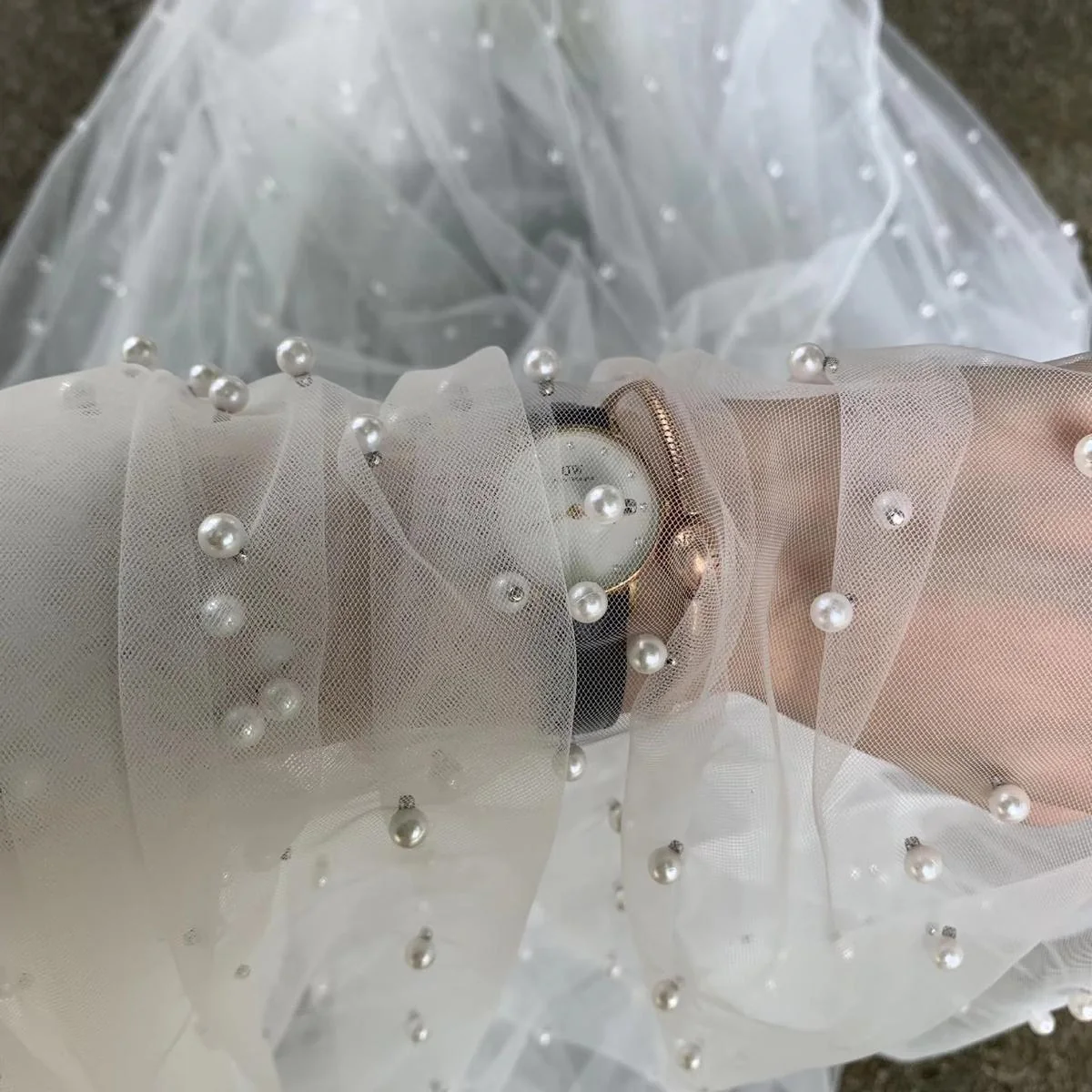ZST001-2 pearls 3D lace texture thumbnail