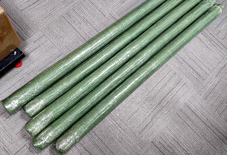 Long wrapped fabric rolls ready for shipment