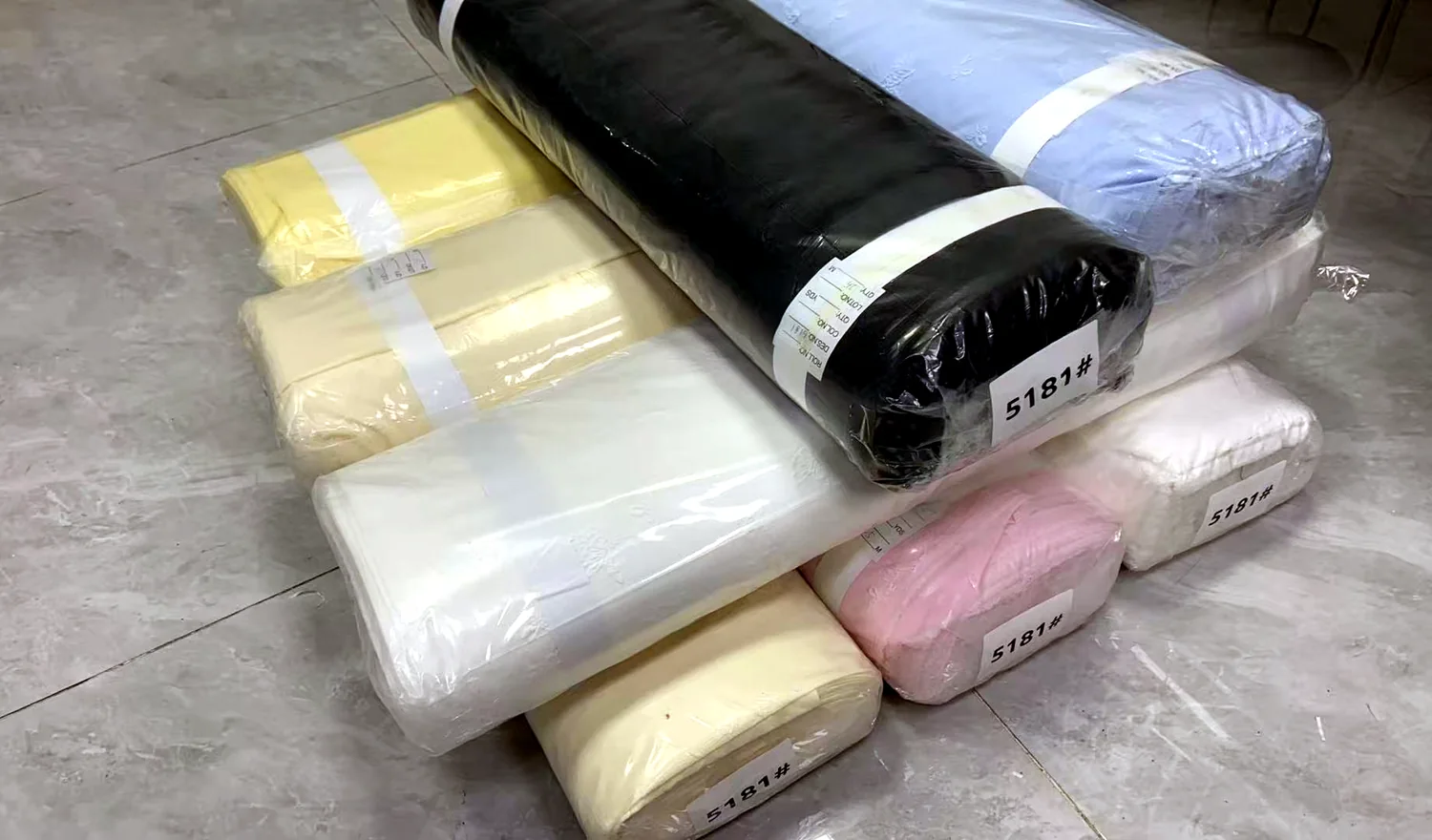 Polybag protected fabric rolls